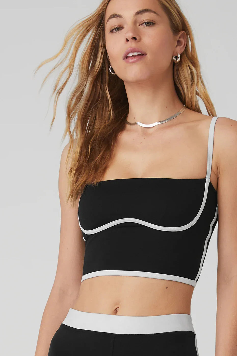 Top tipo sujetador aerodinámico con aerógrafo - Negro/Blanco