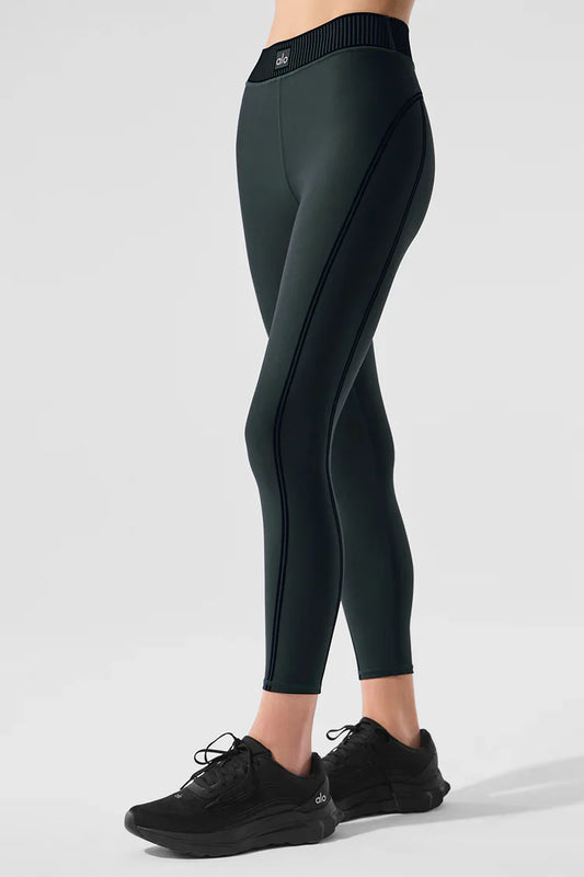 Airlift High-Waist 7/8 Line Up Legging - Charcoal Green