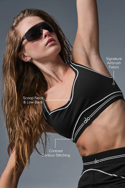 Airbrush Heart Throb Bra - Black
